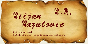 Miljan Mazulović vizit kartica